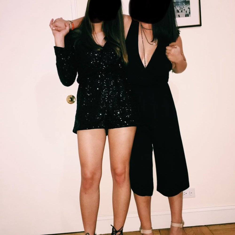 Black Cross-Back Low Cut Jumpsuit